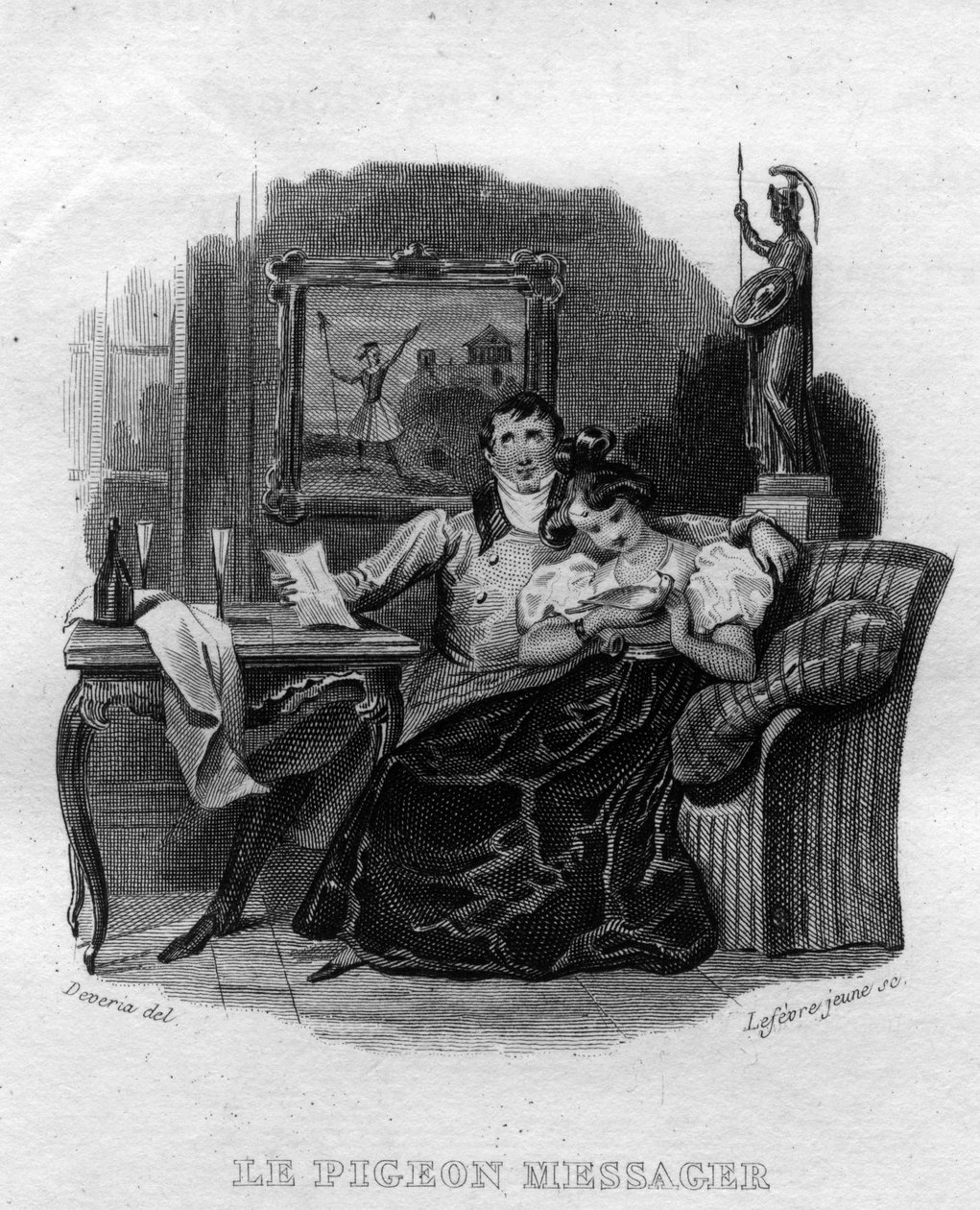 Budduen Chanson de Beranger i "" Oeuvres fuldender"" (1834) af Pierre Jean de Beranger (1780-1857), fransk digter og sangskriver. af French School