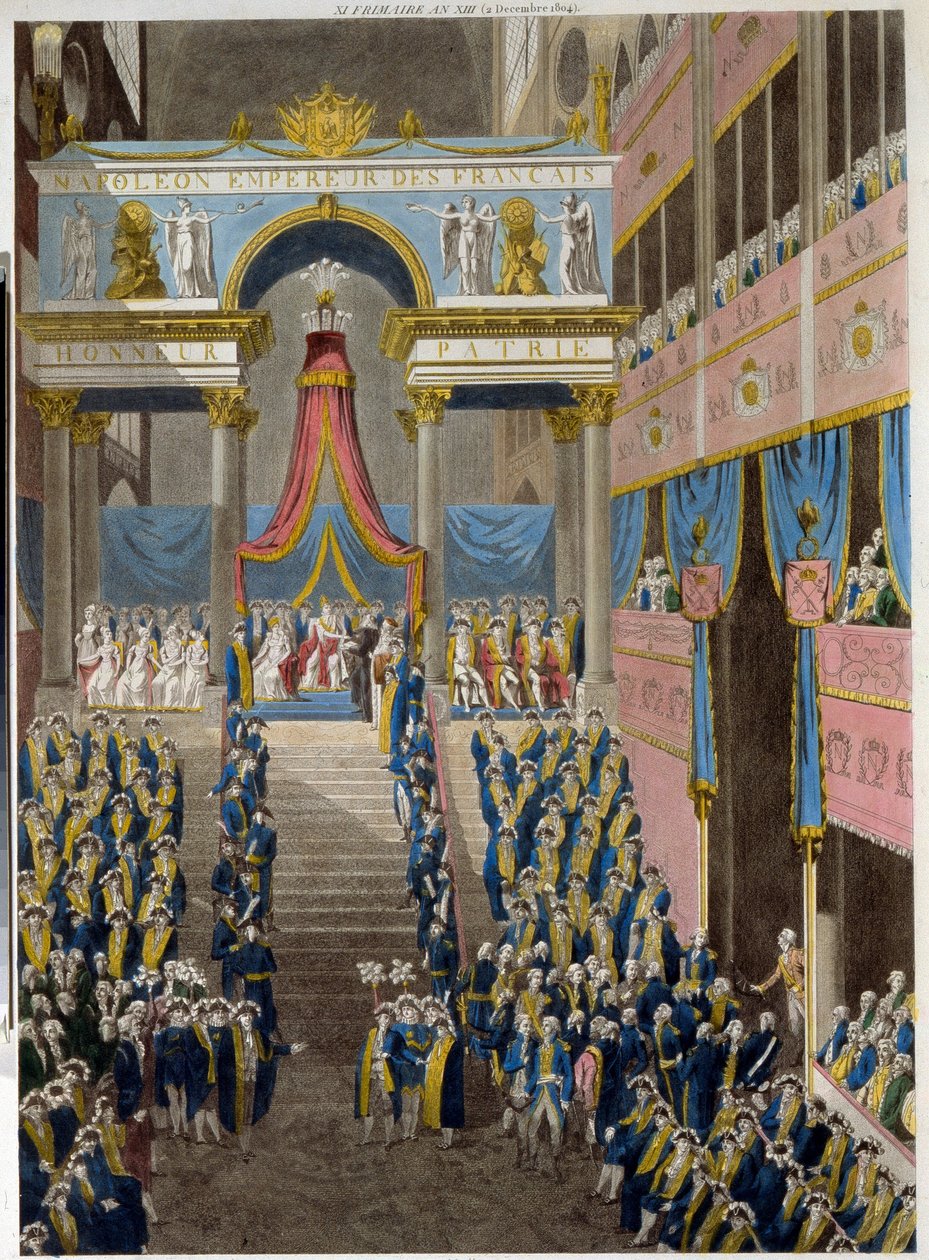 Kroningen af ​​Napoleon (1769-1821), 2. december 1804.(Napoleons kroning den 2. december af French School