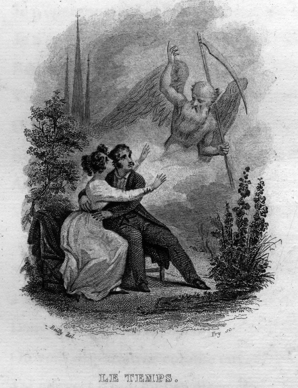 Le temps Chanson de Beranger i ""Oeuvres completes"" (1834) af Pierre Jean de Beranger (1780-1857), fransk digter og sangskriver. af French School