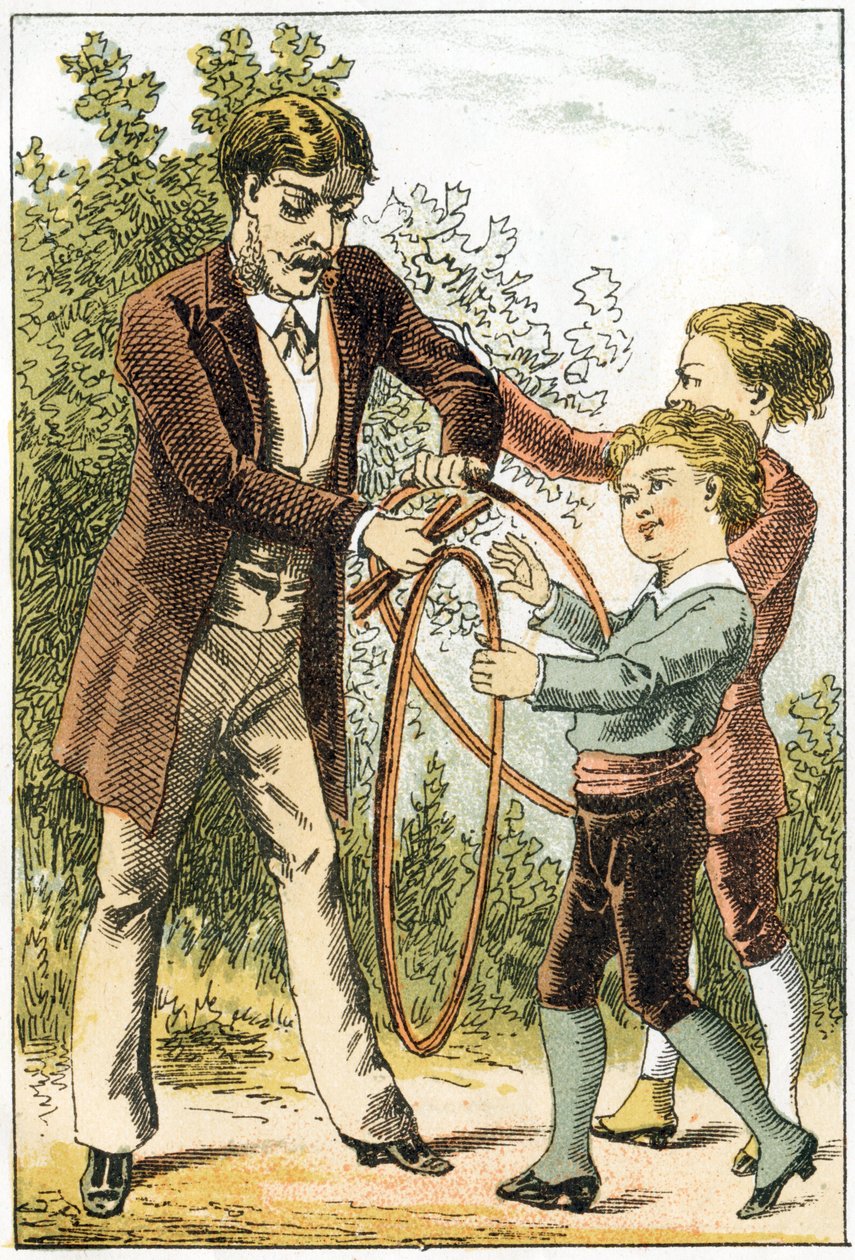Leon og Lucien lærte godt at læse og blev små videnskabsmænd - deres forældre for at belønne dem købte smukke bøjler - i "Alphabet des petits savants", slutningen af det 19. århundrede (kromolitografi) af French School