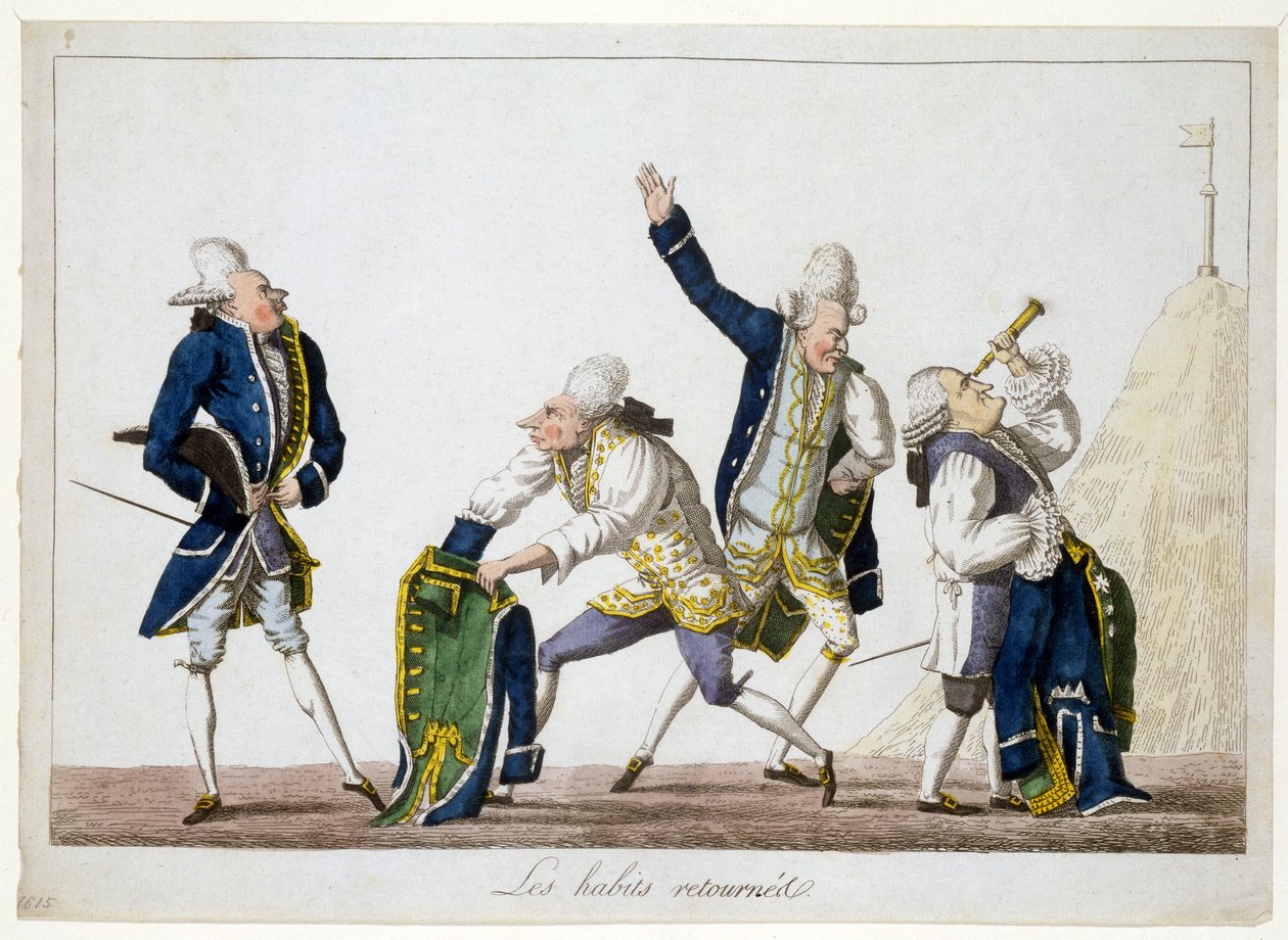 The Returned Habits, ca. 1815 (håndfarvet gravering) af French School
