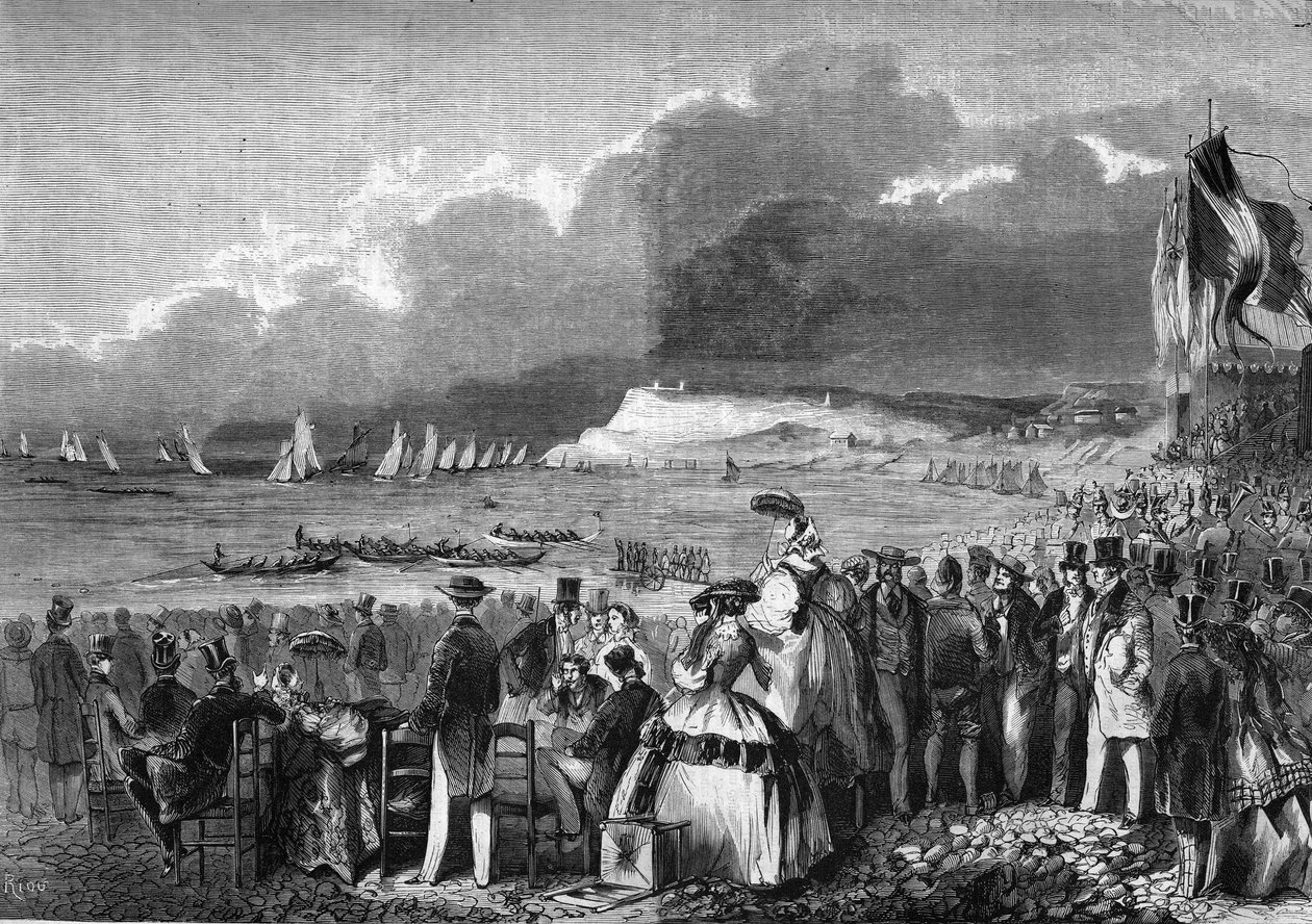 Regattaerne i Le Havre i 1857. af French School