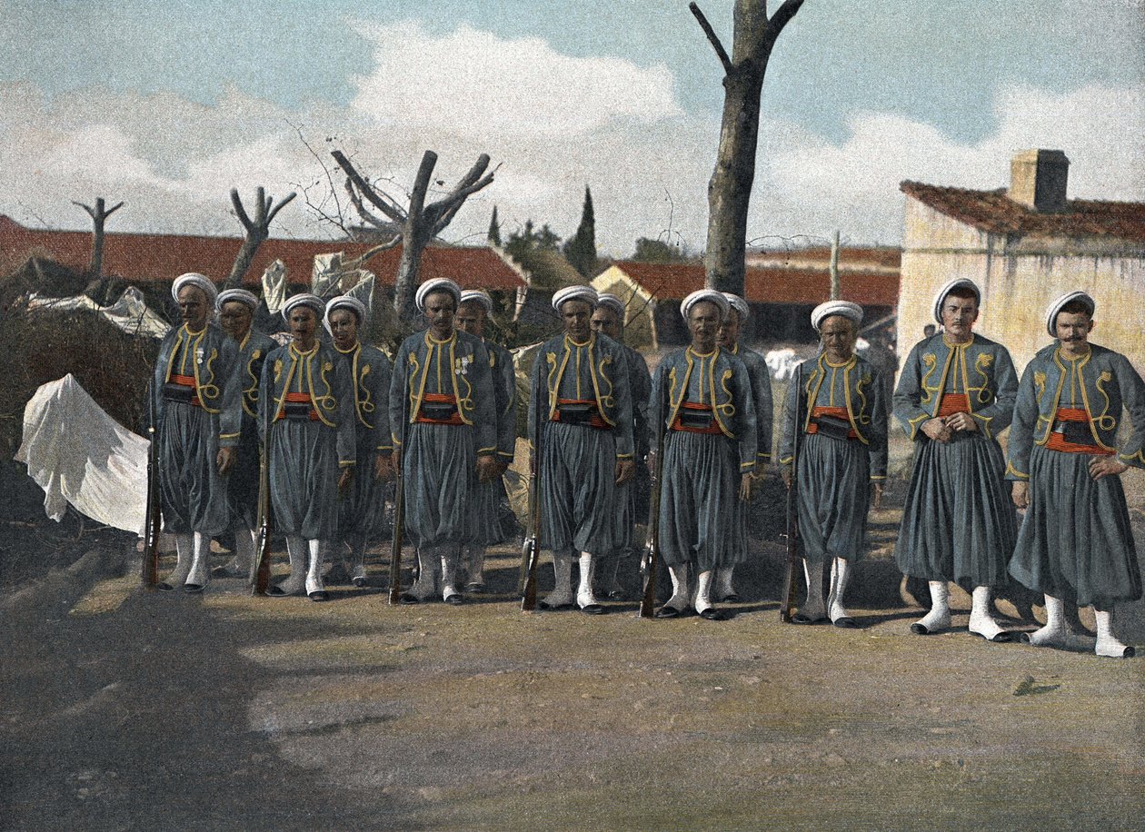 De algeriske geværmænd i "" Militært album: Army of Africa. Infanteri - Kavaleri”” af French School