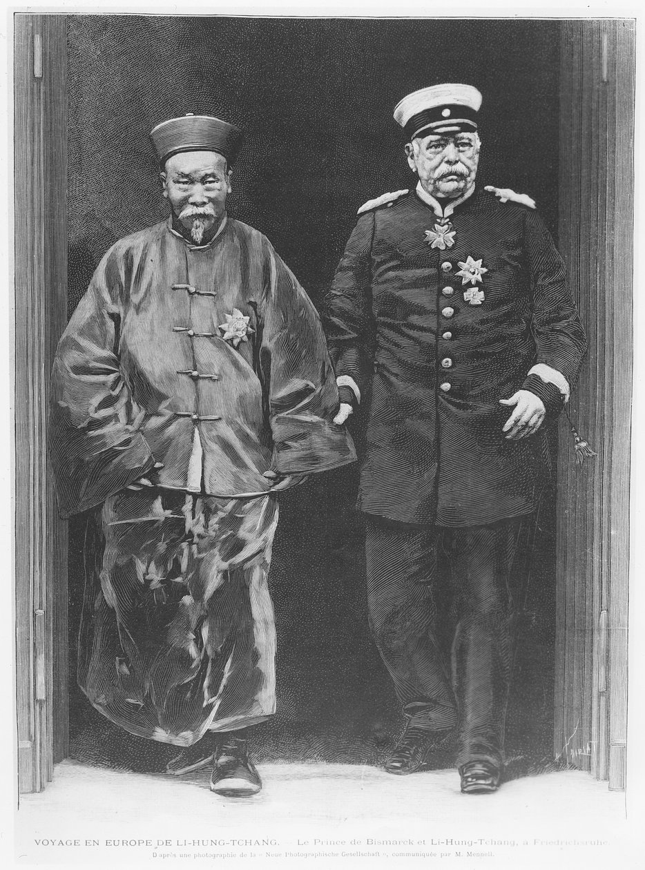 Li-Hung-Tchang på en rundtur i Europa i 1896 med Otto von Bismarck af French School