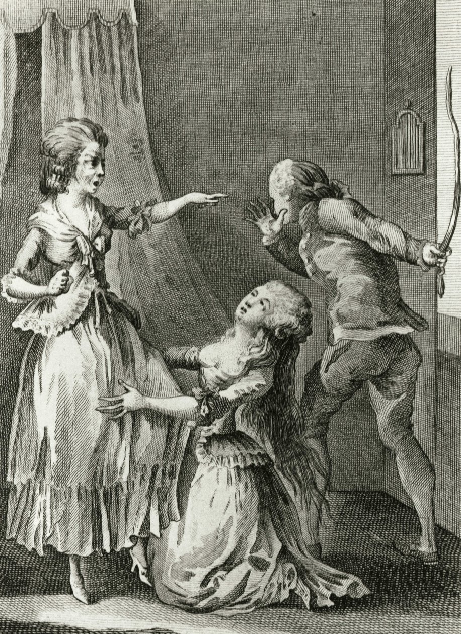 Libertinage - i "Historie dag for dag om en kvinde fra den franske republik", Restif de La Bretonne (1734-1806), Genève 1791-1794. af French School