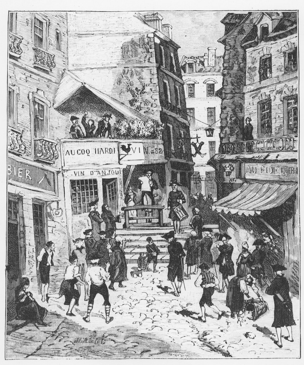 Livet i Paris under Ludvig XV: en ordinance af prevots og echevins i Paris blev læst og udgivet i lyden af tromme - i "Paris a travers les centuries" af Gerouillac af French School