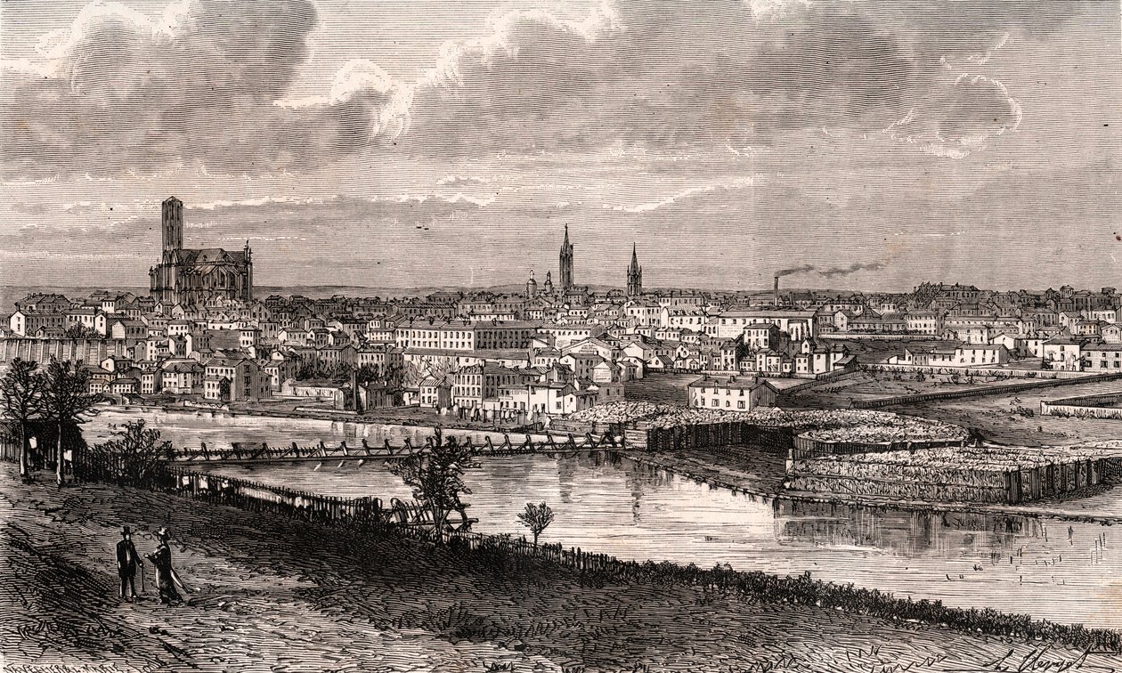Limoges - Haute-Vienne - indgravering i "La France illustree: geografi, historie, statistisk administration" af V.A. Malt-brun. 1884 af French School