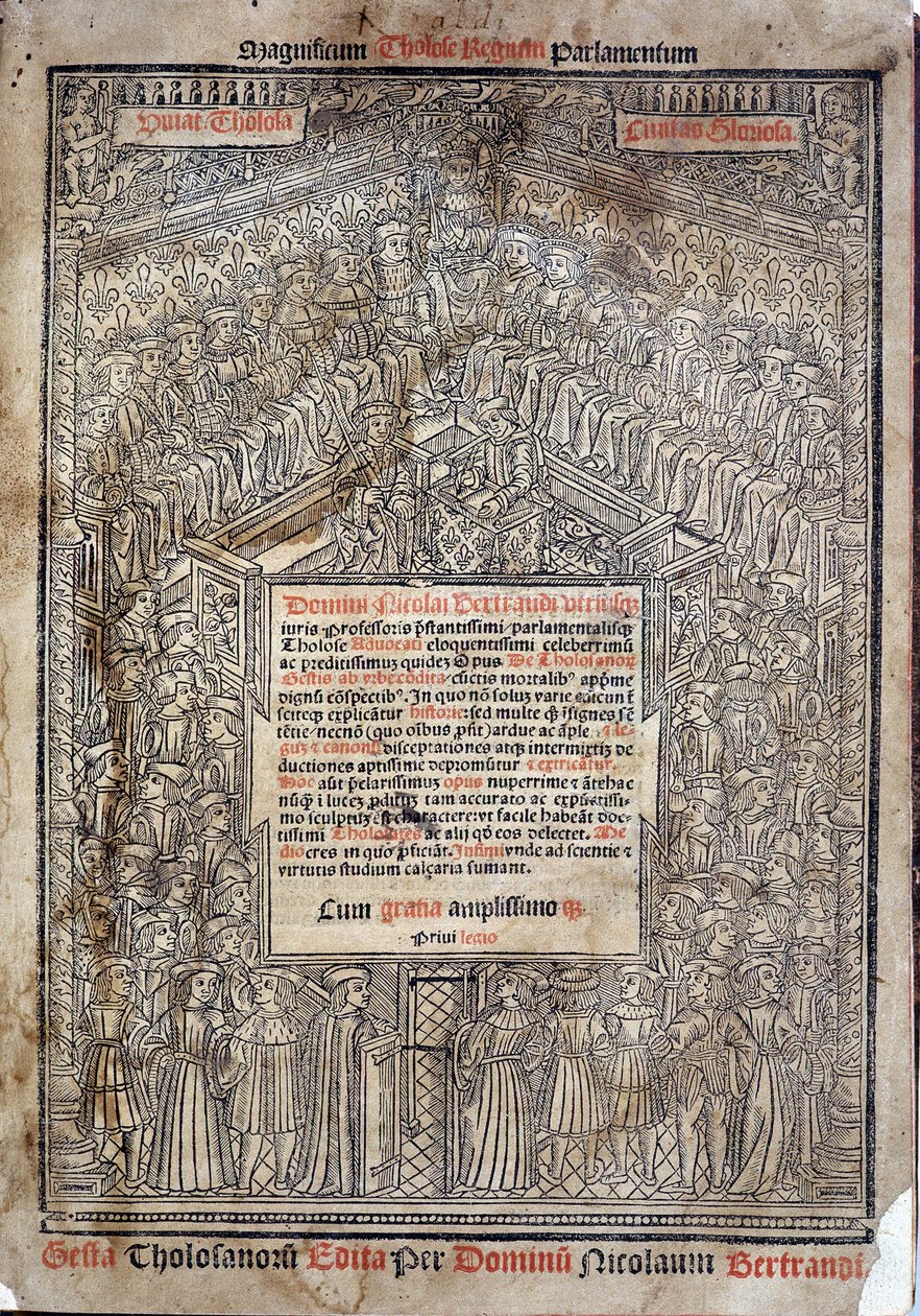 Justitsminister i parlamentet i Toulouse i "De Tholosanorum Gestis", Nicolas Bertrand, Toulouse af French School