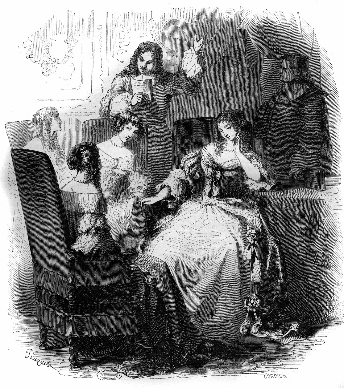 Litterær Salon: digteren Jean Renaud de Segrais (1624-1701) ved Anne Marie Louise d