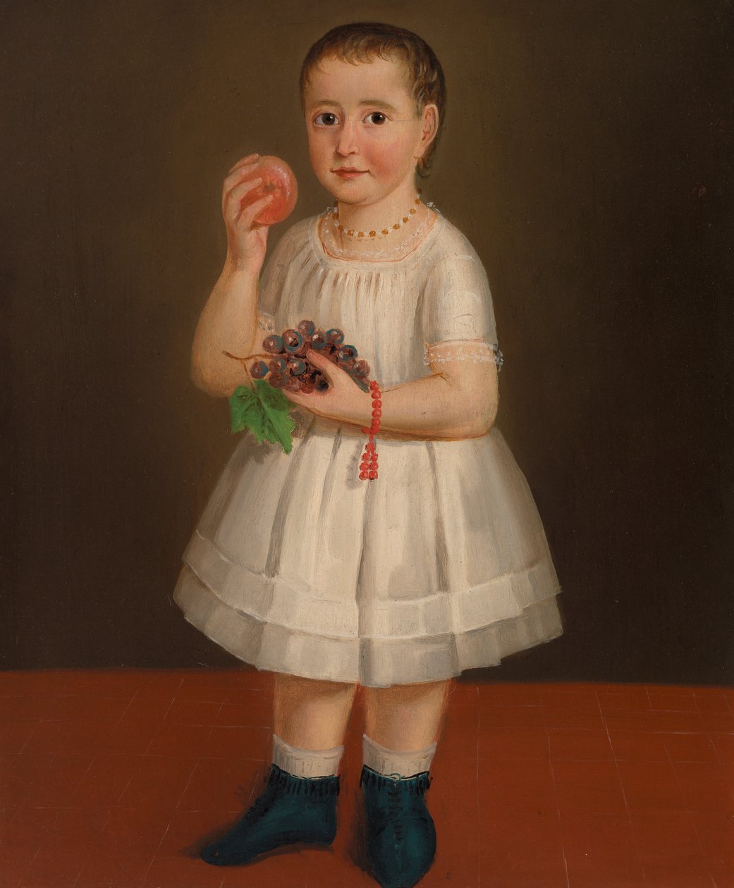 Lille pige med frugt, ca. 1840 af French School