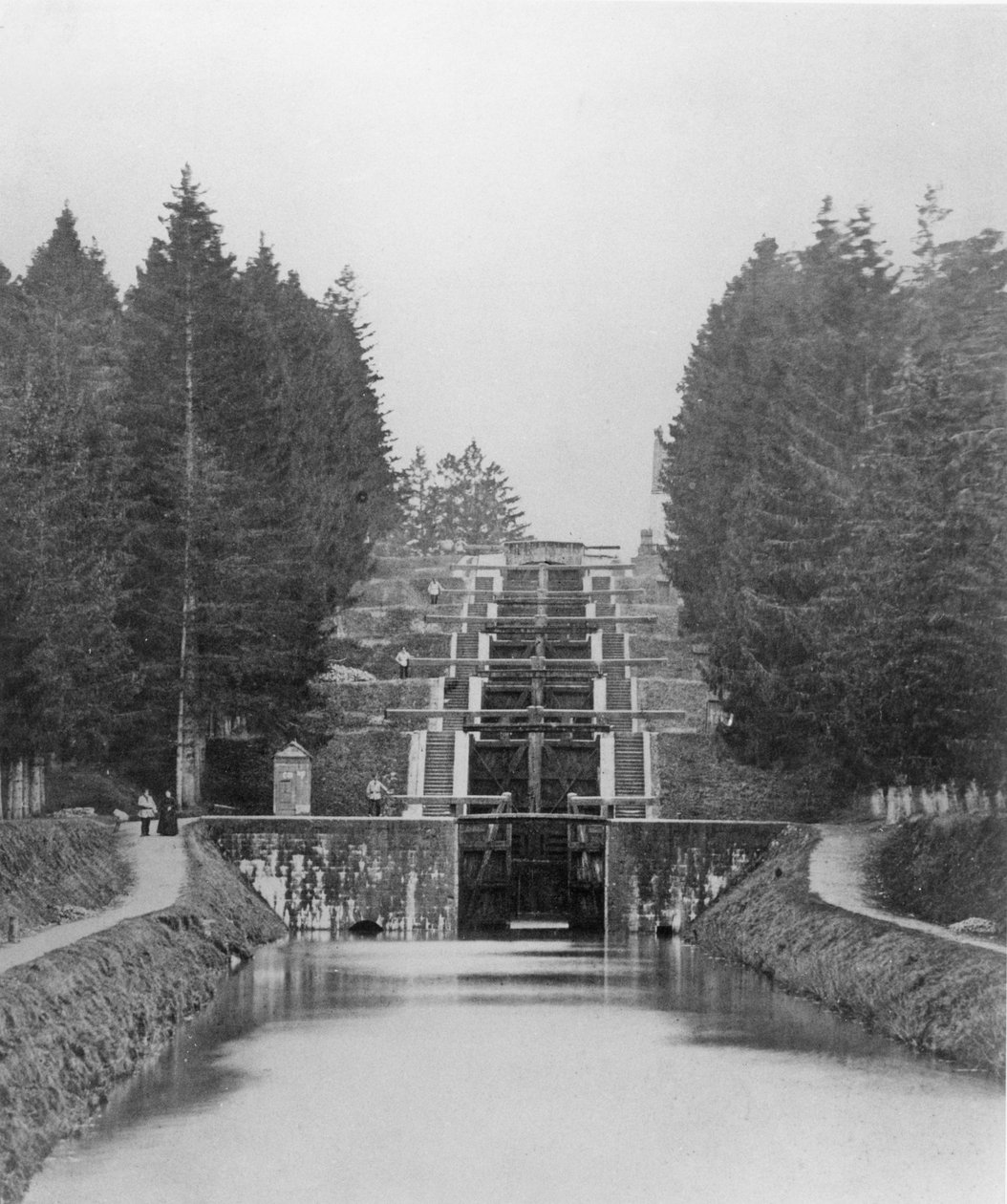 Låse på Canal de Briare af French School