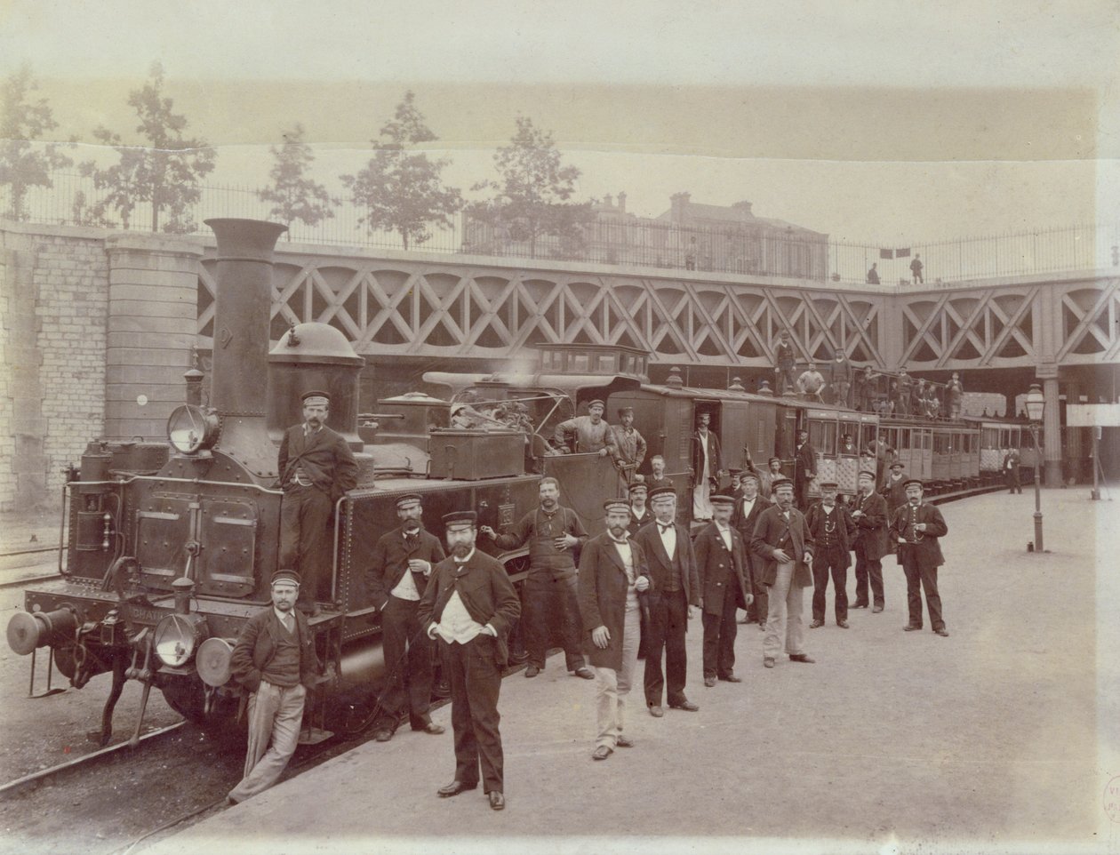 CAIL lokomotiv, bygget ca. 1866-67, ved Pont de Courcelles, Paris, ca. 1867 af French School