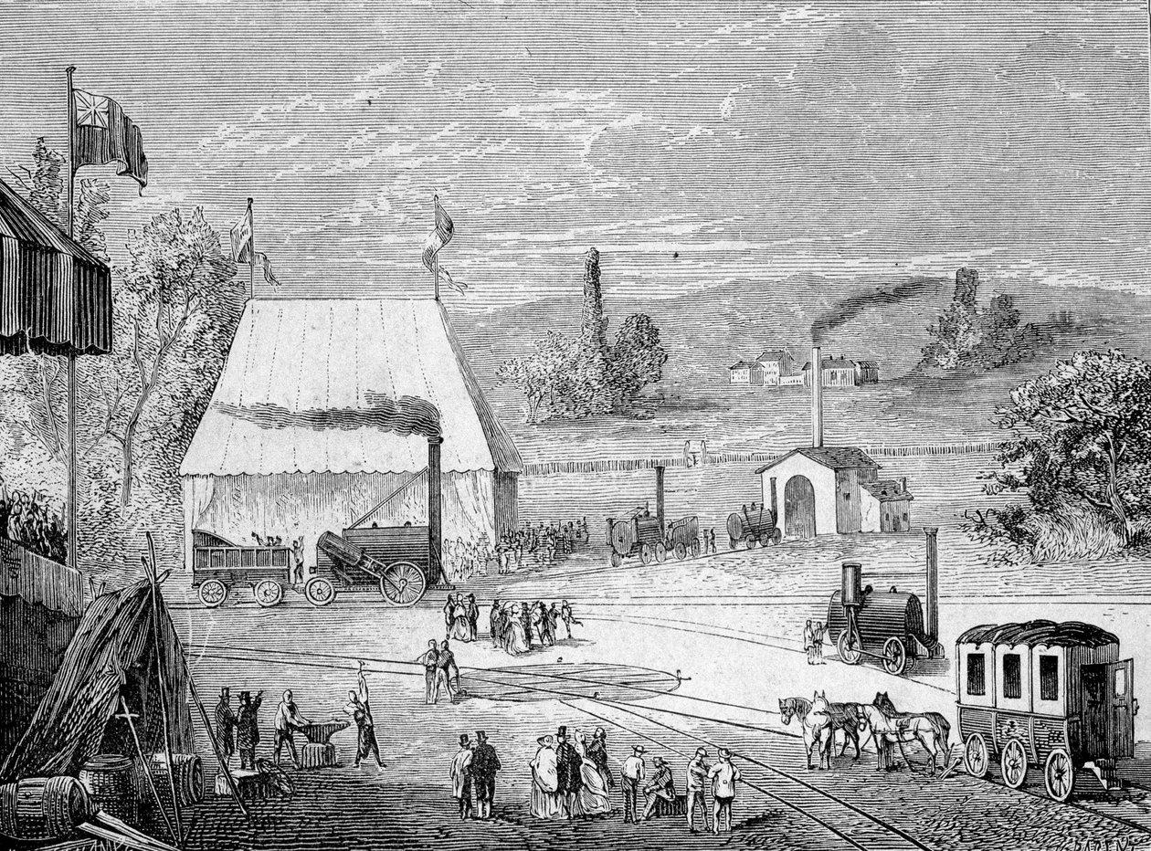 Lokomotivkonkurrence afholdt i Liverpool, oktober 1829 - i "" Album of Science; berømte lærde; Store opdagelser””” 1896. af French School