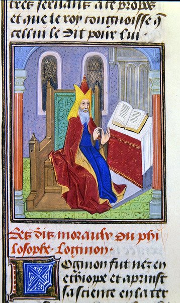 Lomnon, fra Histoire des Philosophes, slutningen af det 15. århundrede (vellum) af French School