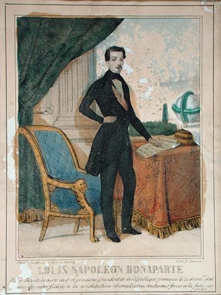 Louis-Napoleon Bonaparte (1808-73) graveret af Jannin, ca. 1849 (litho) af French School