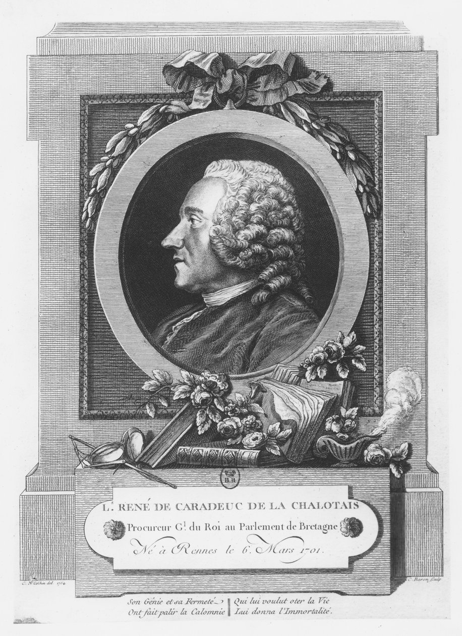 Louis-René de Caradeuc de La Chalotais (gravering) af French School