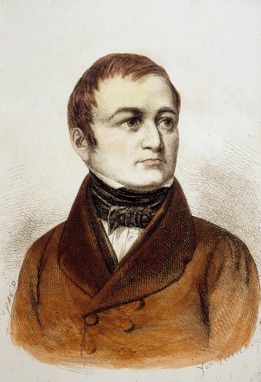 Louis Adolphe Thiers (farvet gravering) af French School