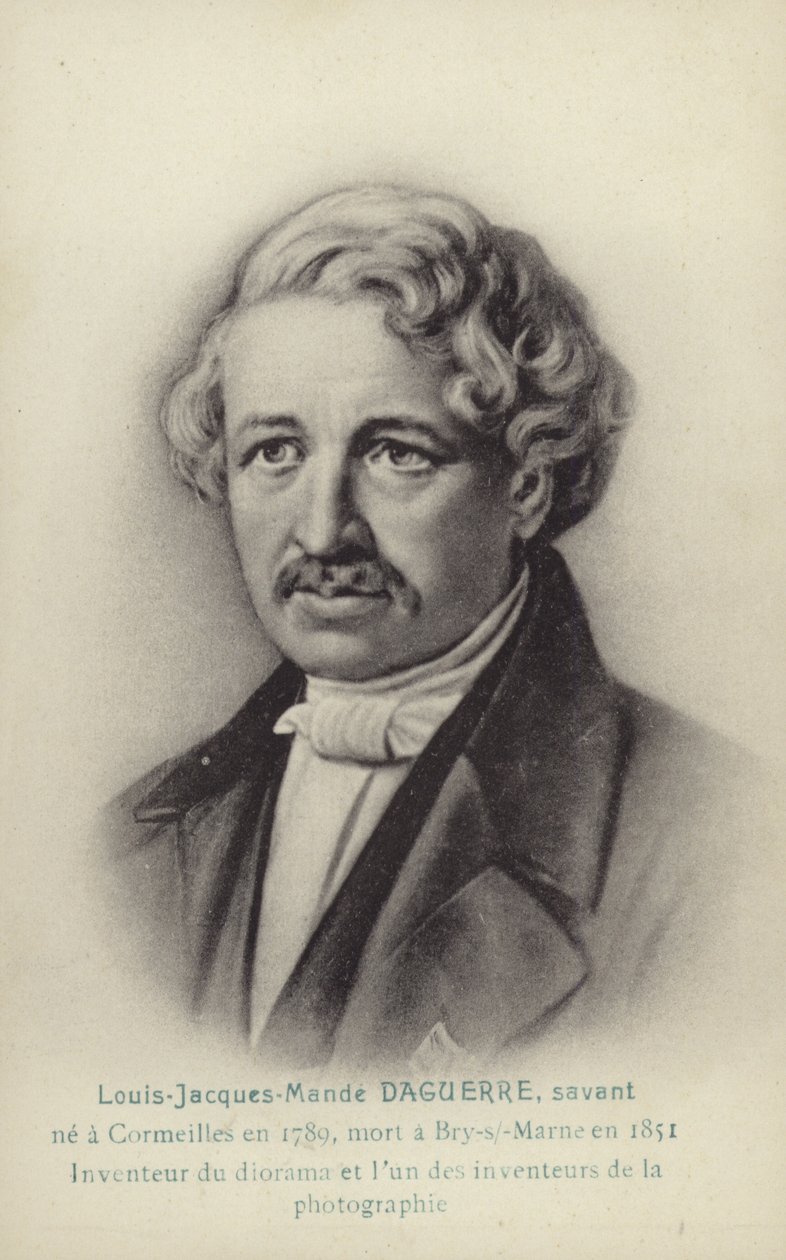 Louis Daguerre (1787-1851), fransk fotografisk pioner (litho) af French School
