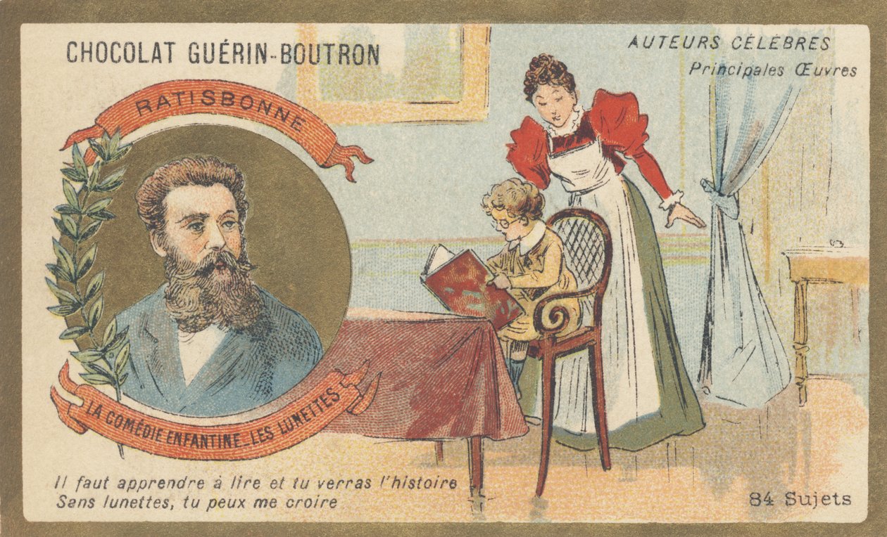 Louis Gustave Fortune Regensbonne (1827-1900), fransk mand af bogstaver, forfatter til "La comedie enfantine - Les lunettes" (1861) af French School