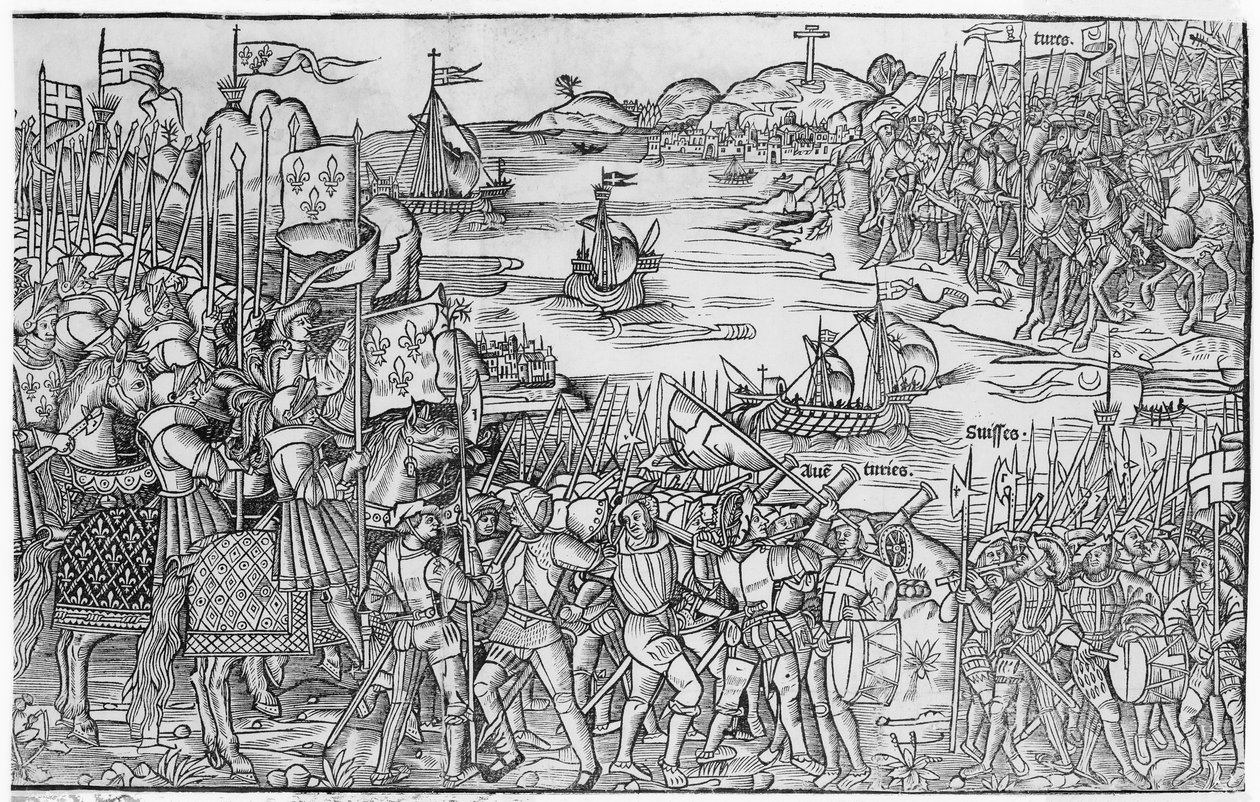 Ludvig IX af Frankrig går i land ved Damietta under det syvende korstog, fra 