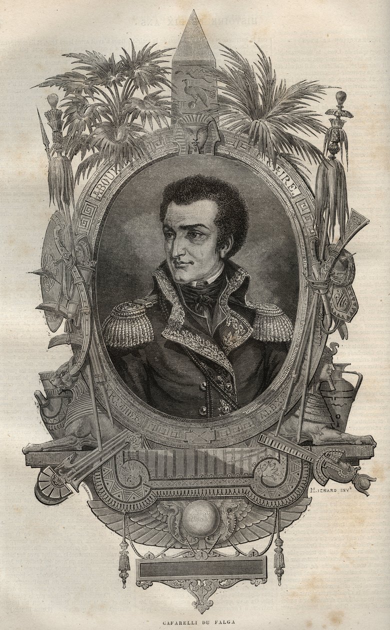Louis Marie Maximilien de Caffarelli du Falga (1756-1799) fransk general under den franske revolution - - Indgravering i New National Encyclopedia af Maurice La Charest - 1870 - af French School