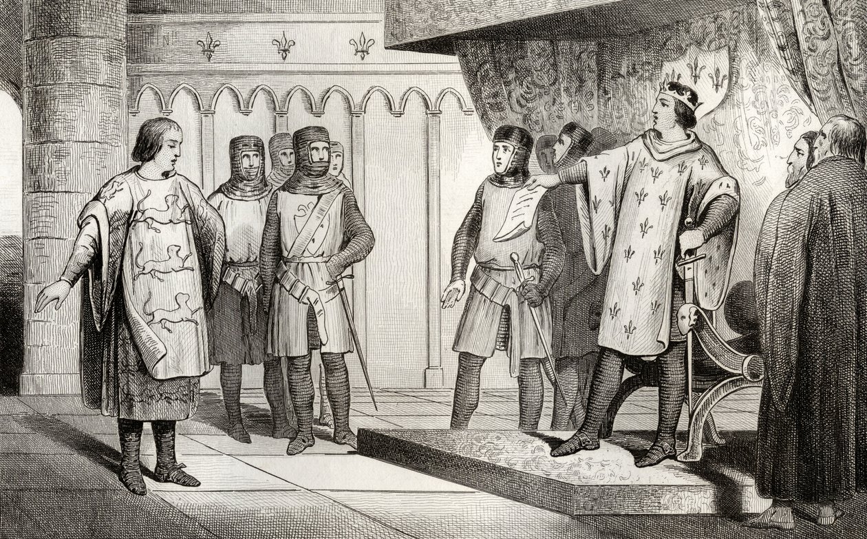 Louis VIII (1187-1226) Løven modtager en udsending fra sin fjende Henrik III (1207-72) af England, fra 