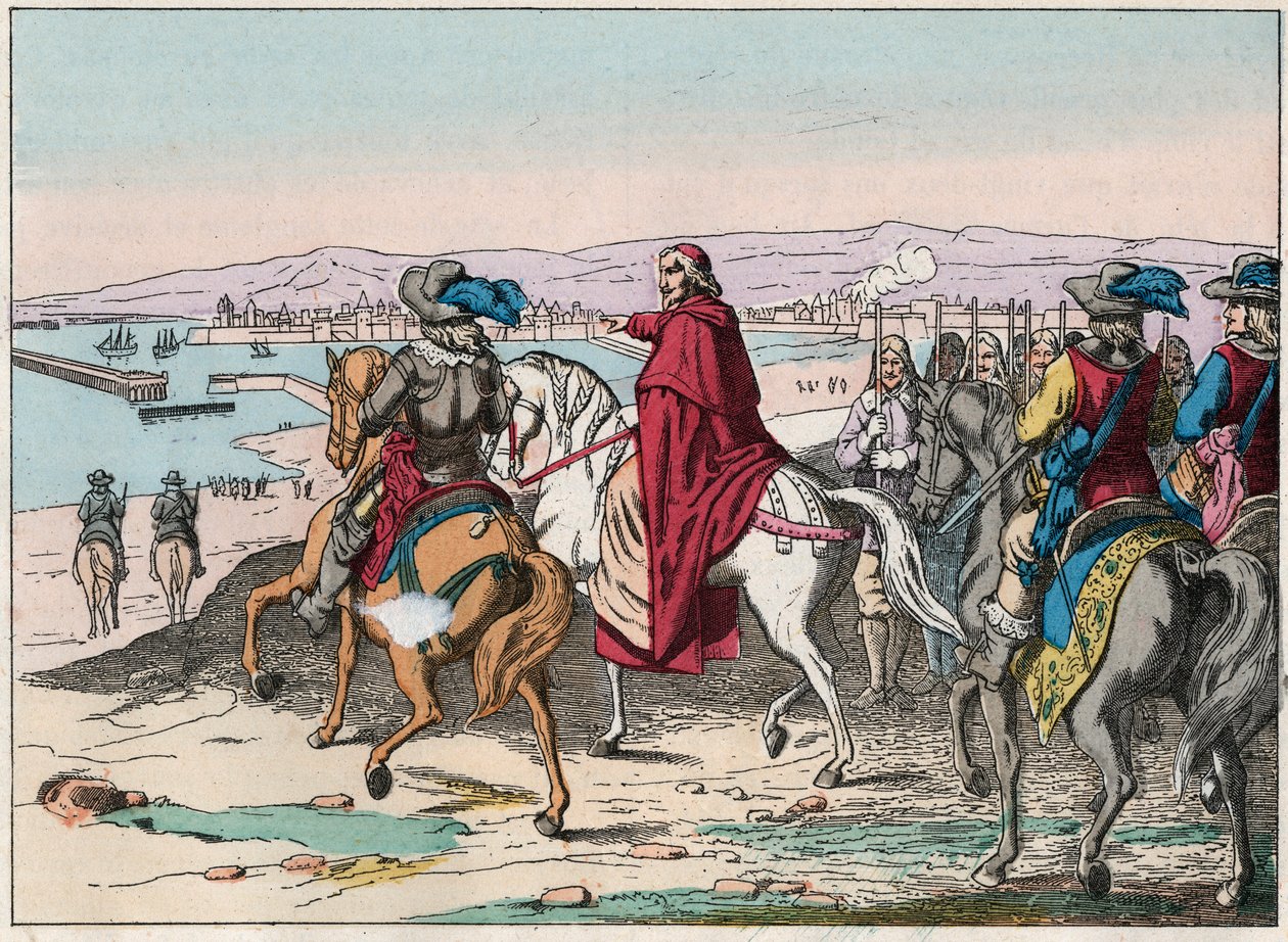Louis XIII (1601-1643) og kardinal Richelieu ved La Rochelles sæde, place d