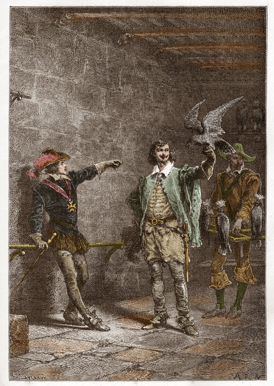 Ludvig XIII (1601-1643), kaldet den retfærdige, seksten år gammel, og hans yndlings Charles d
