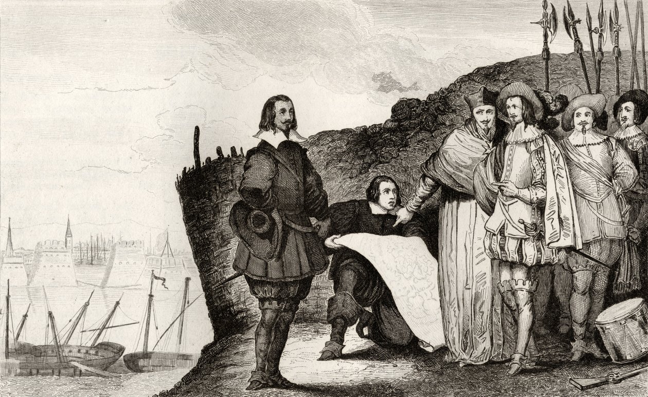 Louis XIII (1602-43) ved belejringen af La Rochelle i oktober 1628, fra 