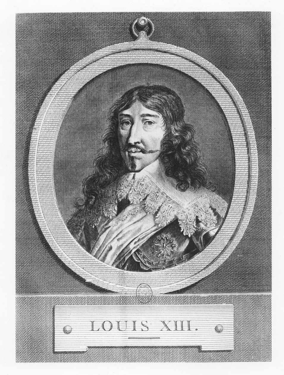 Ludvig XIII, konge af Frankrig (gravering) af French School