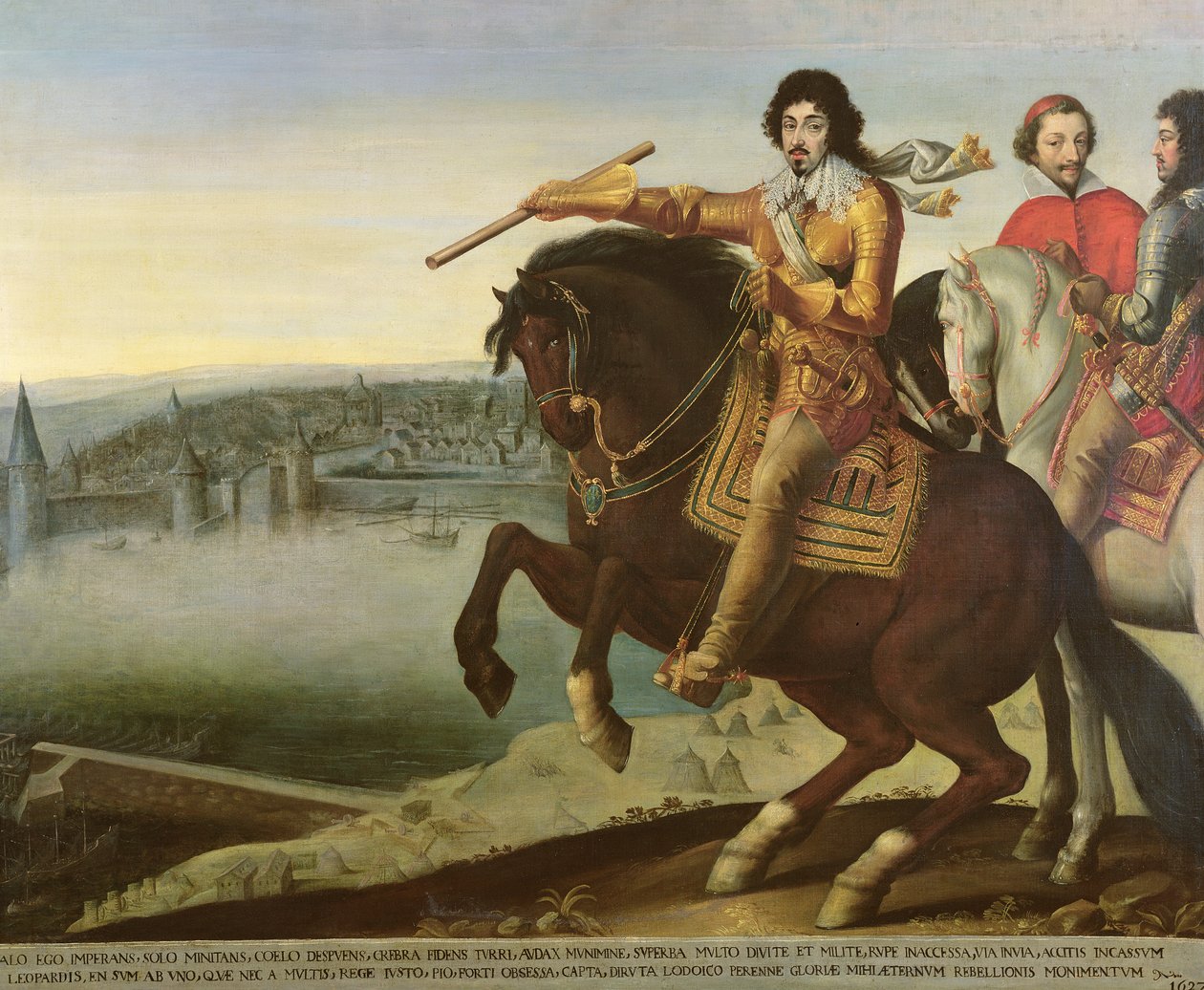 Ludvig XIII ved belejringen af La Rochelle af French School
