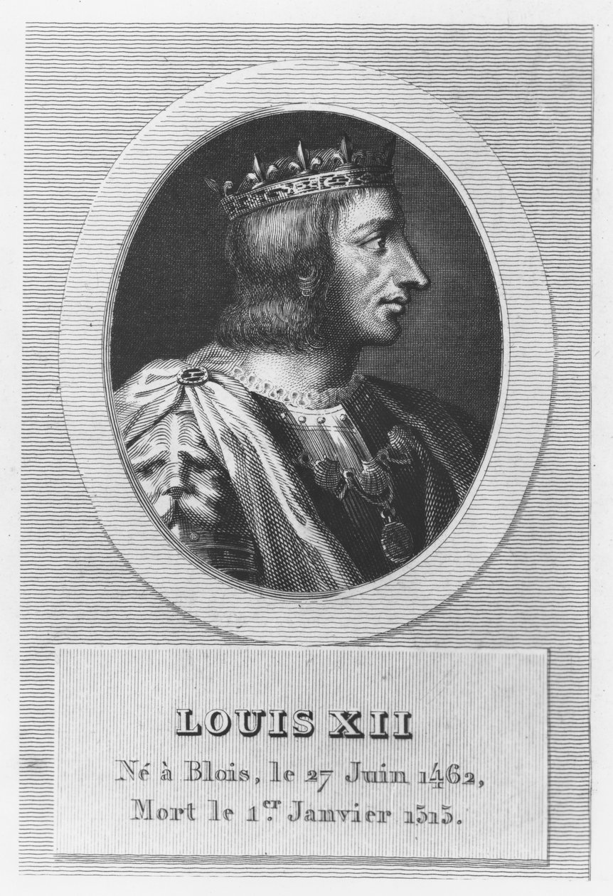 Ludvig XII, konge af Frankrig (gravering) af French School