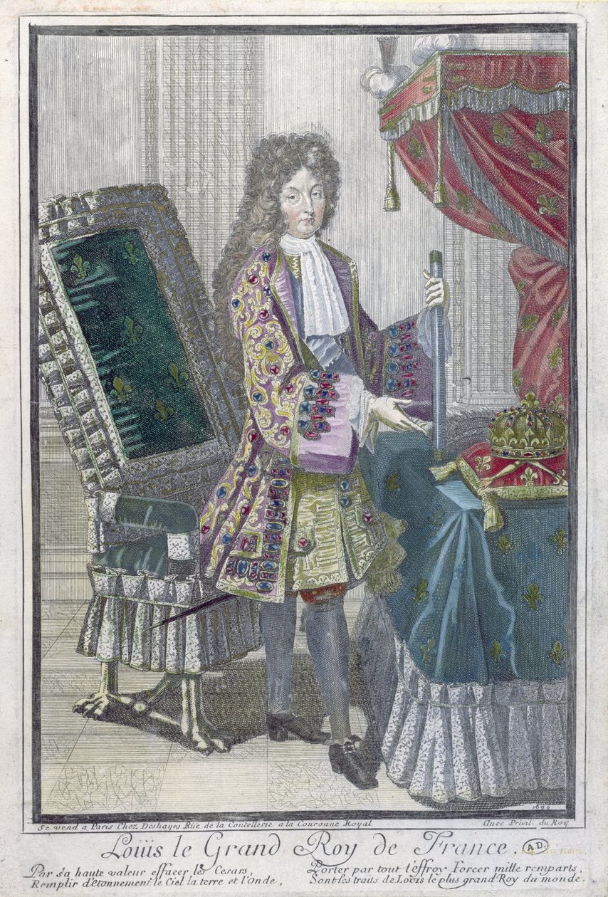 Louis XIV (farvegravering) af French School