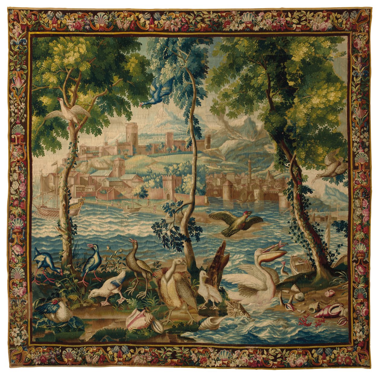 Louis XIV Beauvais "ports de mer" tapestry, c.1700dani af French School
