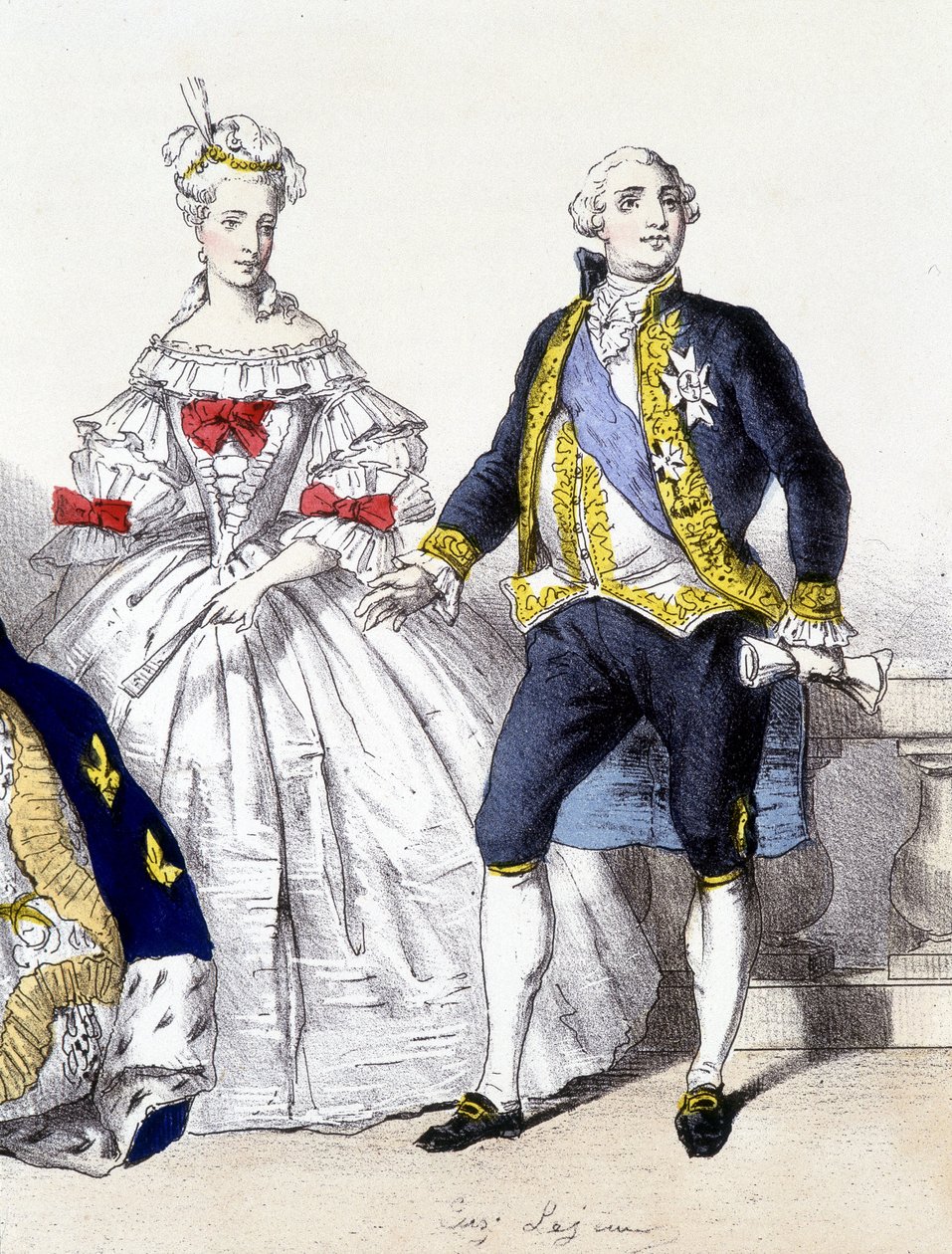 Louis XVI og Marie Antoinette - i "Det franske monarki i tryk"" af French School