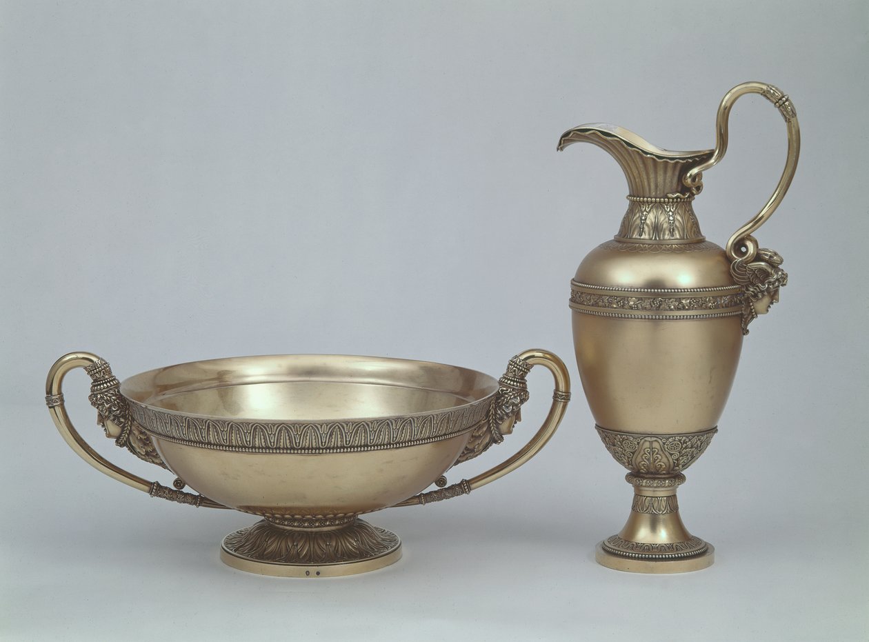 Louis XVI ær og bassin af Henri Auguste, Paris 1787 (forgyldt sølv) af French School