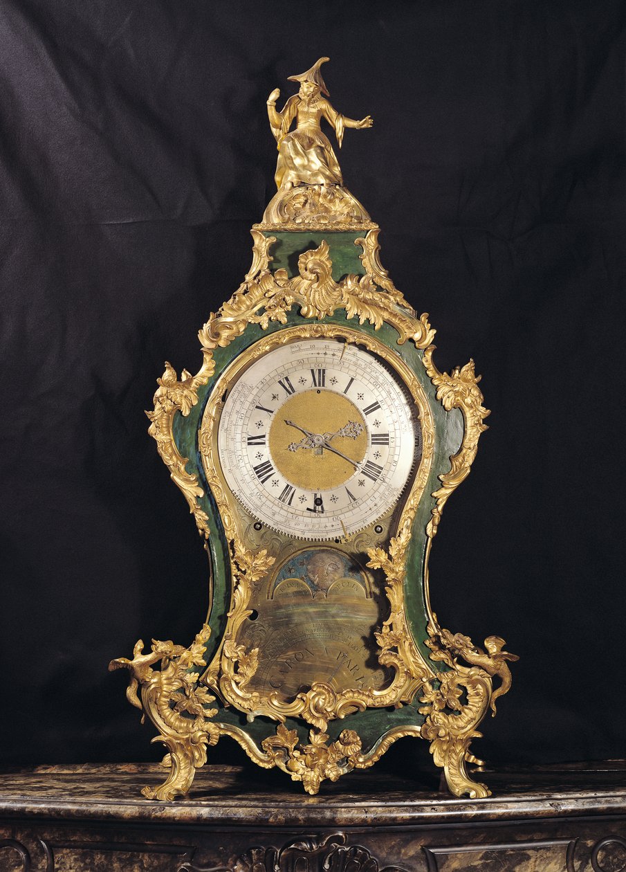 Louis XV Style ur overvundet af en kinesisk mand (ormolu) af French School