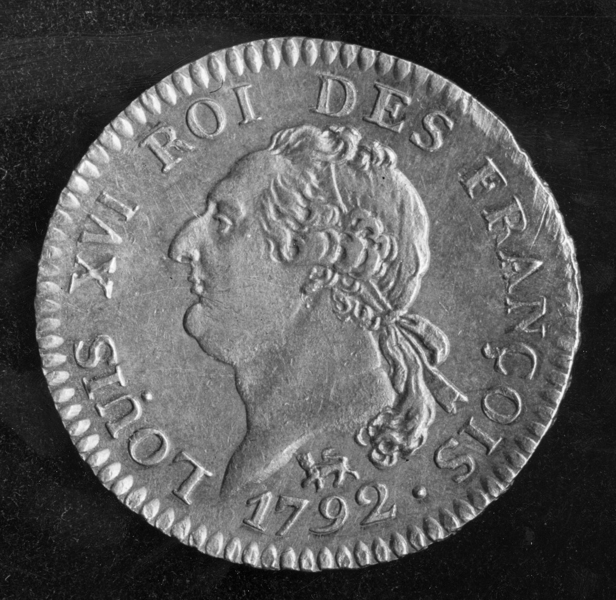Louis dor afbilder Louis XVI, 1792 (guld) (forside) af French School