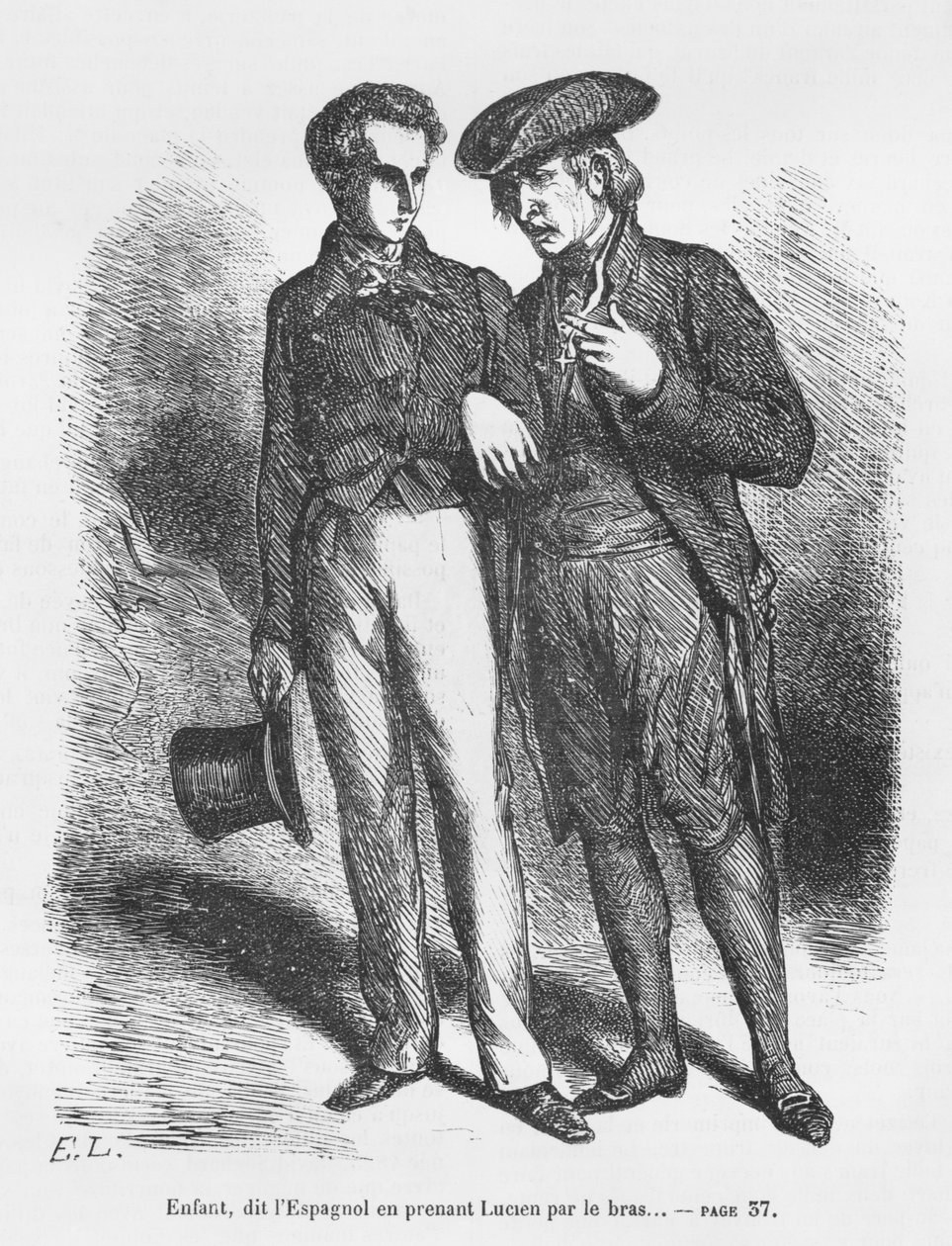 Lucien de Rubempre og Carlos Herrera, illustration fra 