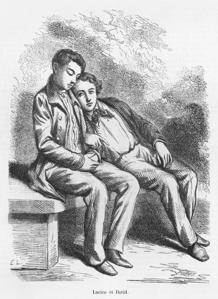 Lucien de Rubempre og David Sechard, illustration fra 
