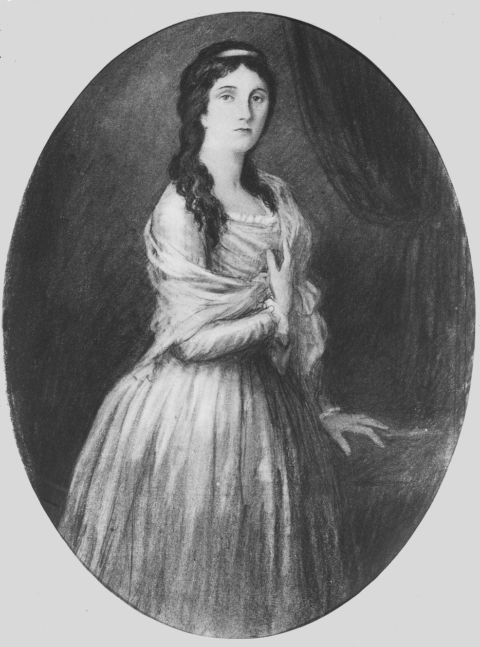Lucile de Chateaubriand på 25 år (litho) af French School