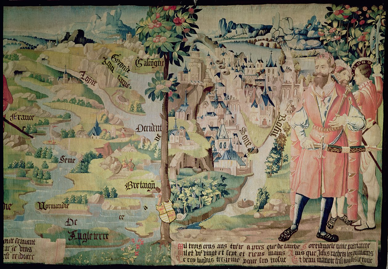 Lugdus (1672-21 f.Kr.) før en repræsentation af byen Lyon, Arras værksted, ca. 1530 af French School