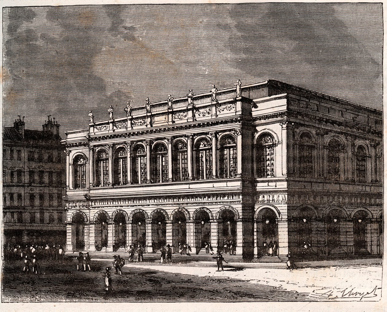 Lyon: Le Grand Theatre - indgravering i "La France illustree: geografi, historie, statistisk administration" af V.A. Malt-brun. 1884 af French School