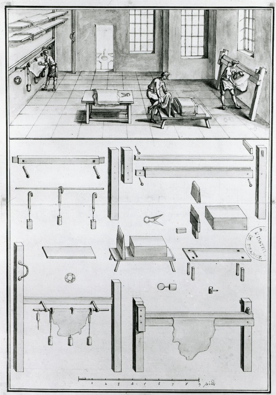 MS 1064 fol 11 Beskrivelser af kunst og håndværk af Denis Diderot (1713-84), udgivet ca. 1770 .(s/h foto) af French School