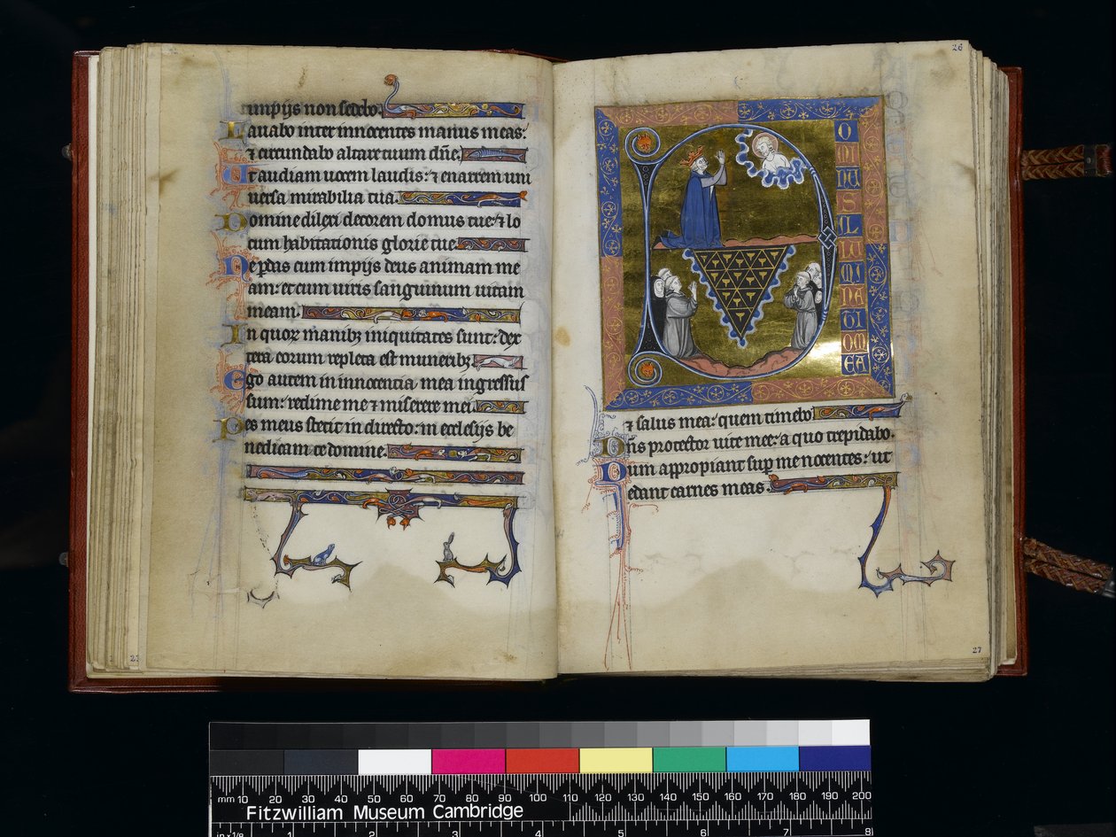 MS 300 f25v-26r, David beder til Gud, fra Isabella fra Frankrigs psalter og timer, Paris, ca. 1265-70 af French School