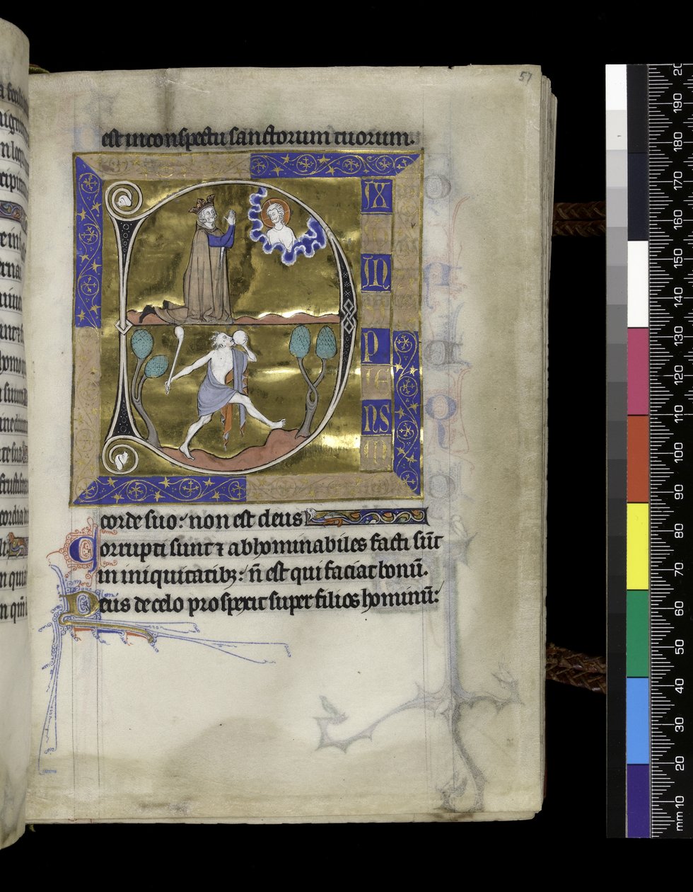 MS 300 f.57r, David beder til Gud af French School