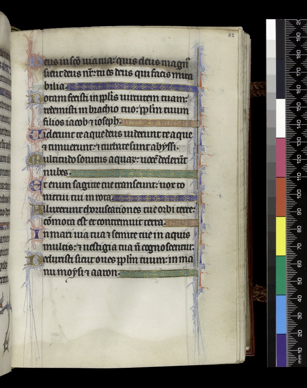 MS 300 f.82r, fra Psalter and Hours of Isabella of France, Paris, c.1265-70 (pen & blæk og tempera på pergament) af French School