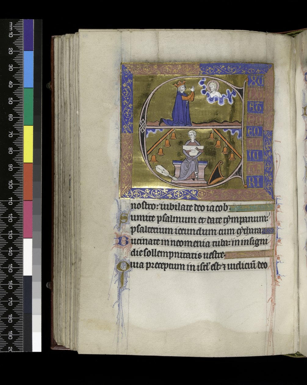 MS 300 f.89v, David beder til Gud af French School