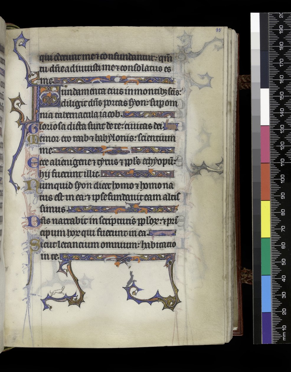 MS 300 f.95r, folio fra Psalter and Hours of Isabella of France, Paris, ca. 1265-70 af French School