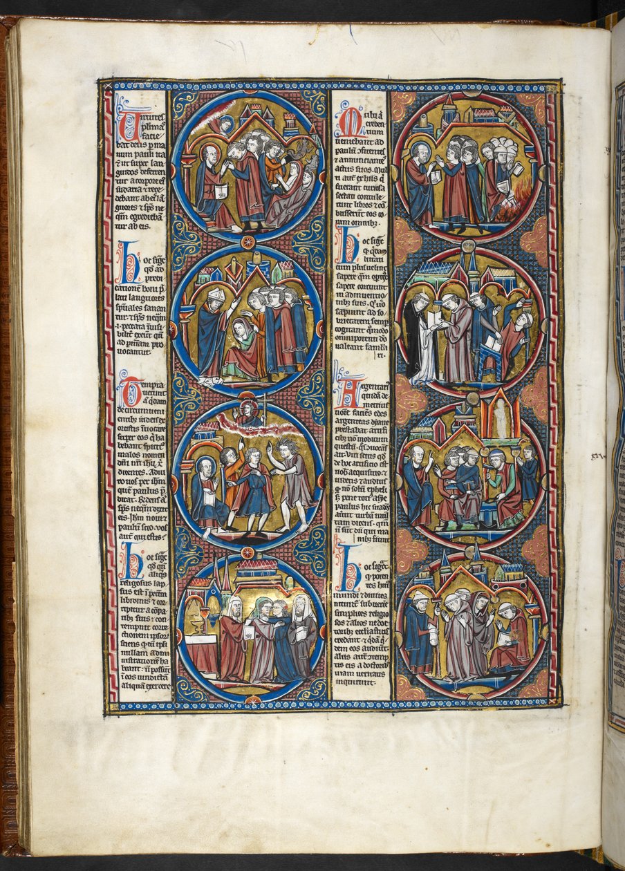 FRK. Harley 1527, f.80v, miniaturer fra Bible moralisée (vellum) af French School